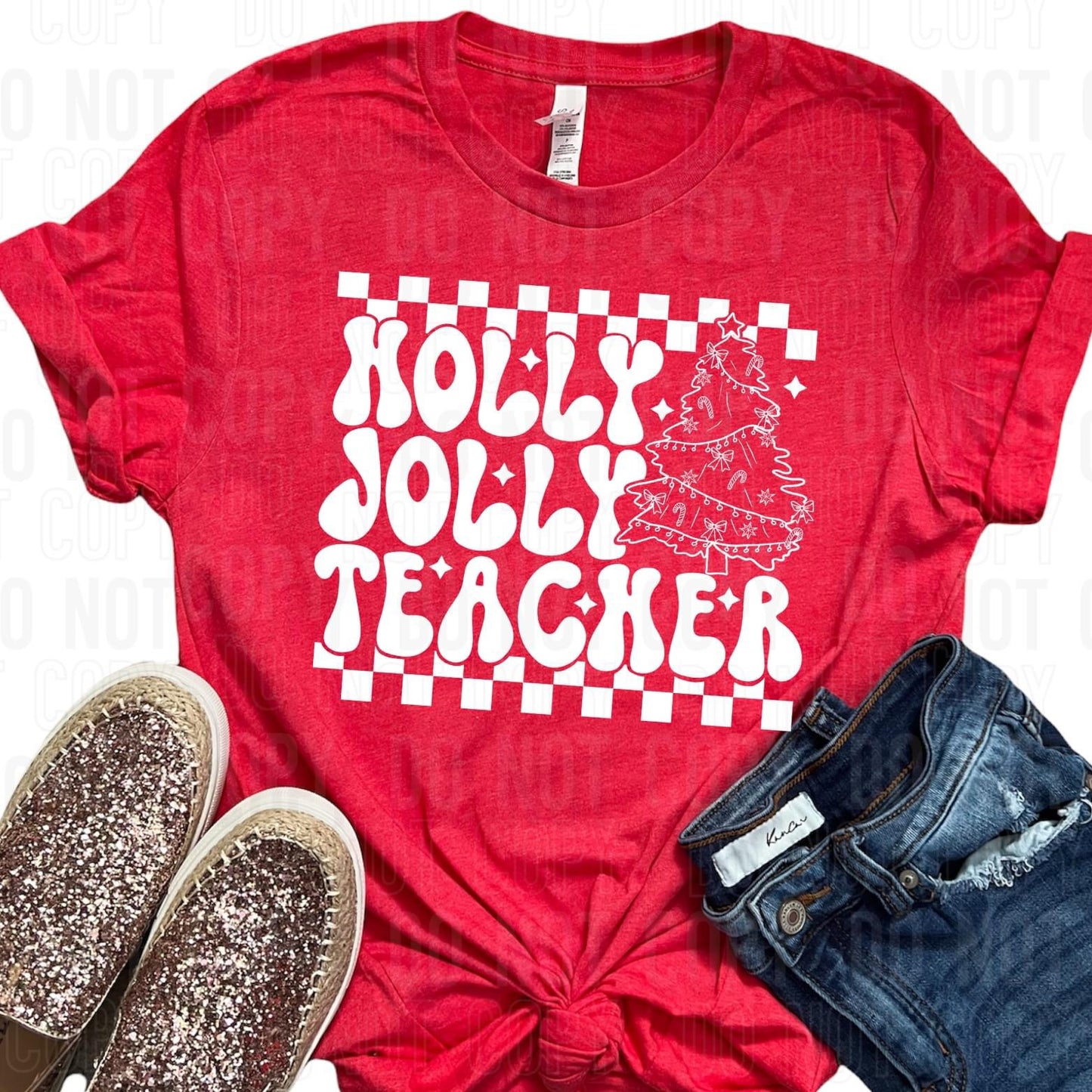 Holly Jolly Teacher (White)