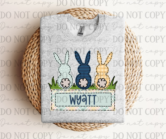 Easter Bunny Trio - Boy - Personalized