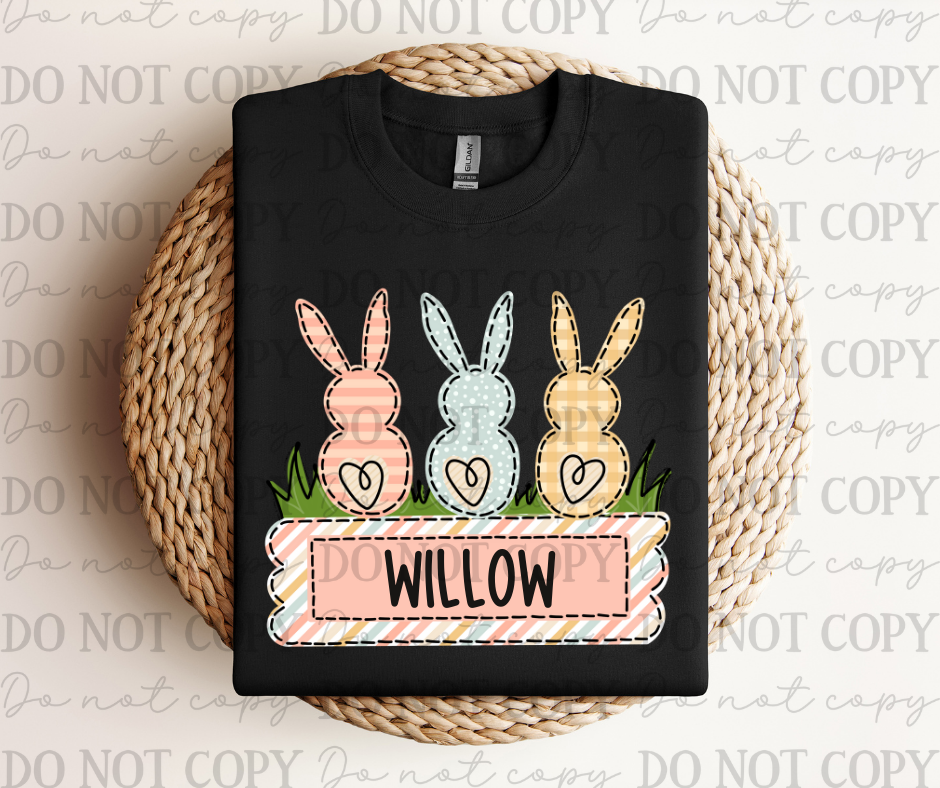 Easter Bunny Trio - Girl - Personalized